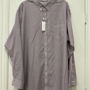 Roundtree & Yorke Men's red white Gingham Shirt 4XT